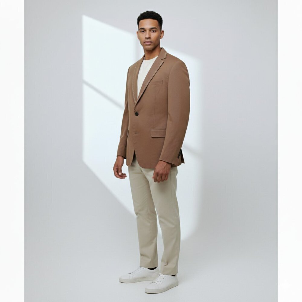 NWOT‎ Tallia Embroidered Blazer Tan Men 40